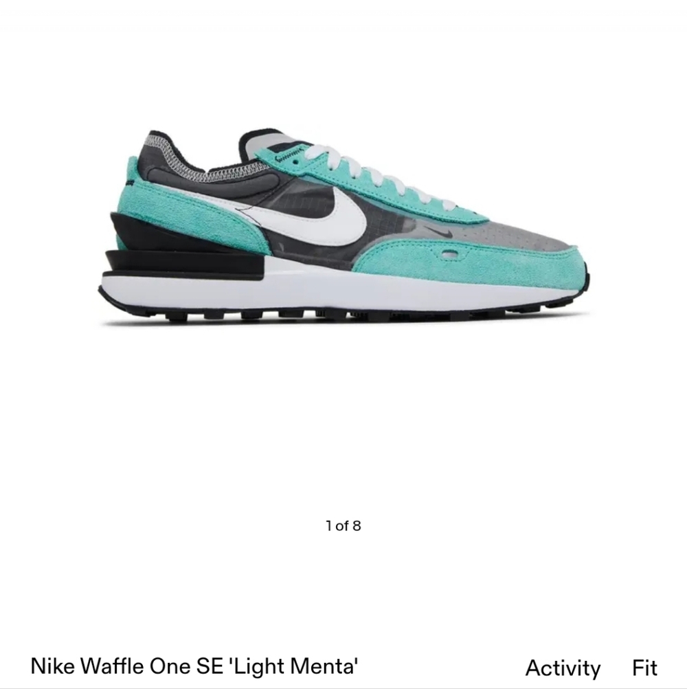 Nike Waffle One Teal & Black Running Shoes 9 - Picture 10 of 15